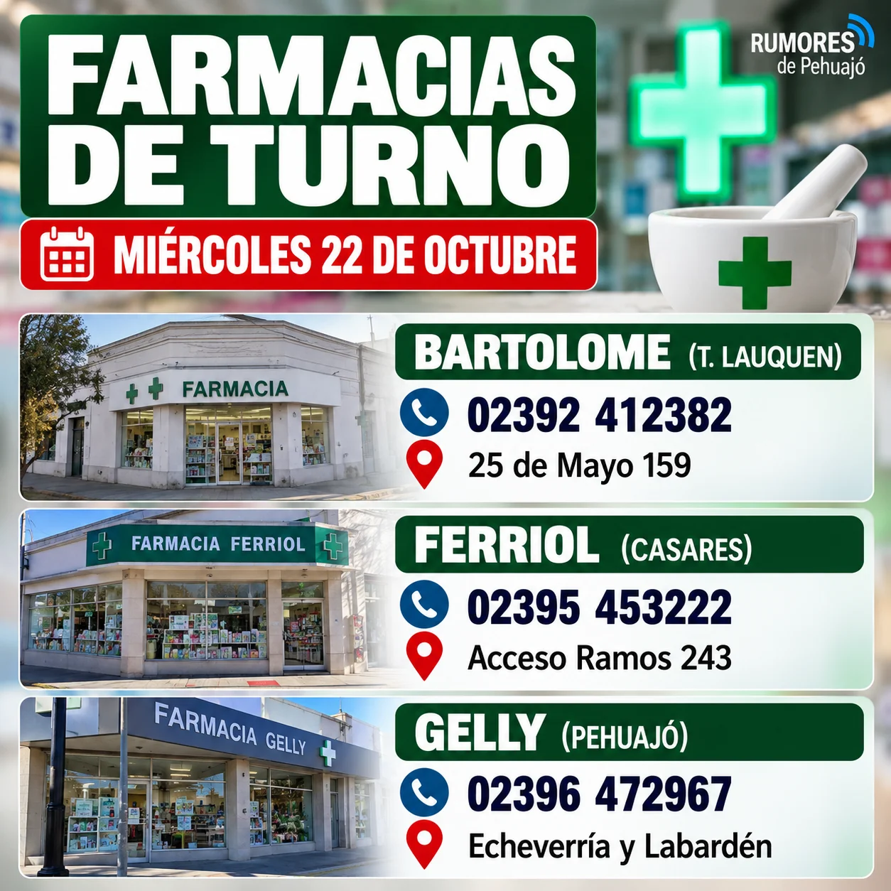 Farmacias de turno en Pehuajó