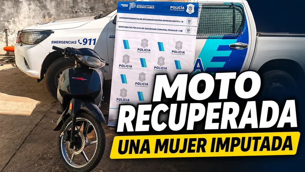 Moto recuperada en Pehuajó