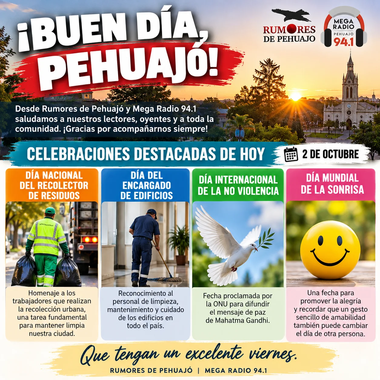 ¡Buen día, Pehuajó! Celebraciones de hoy