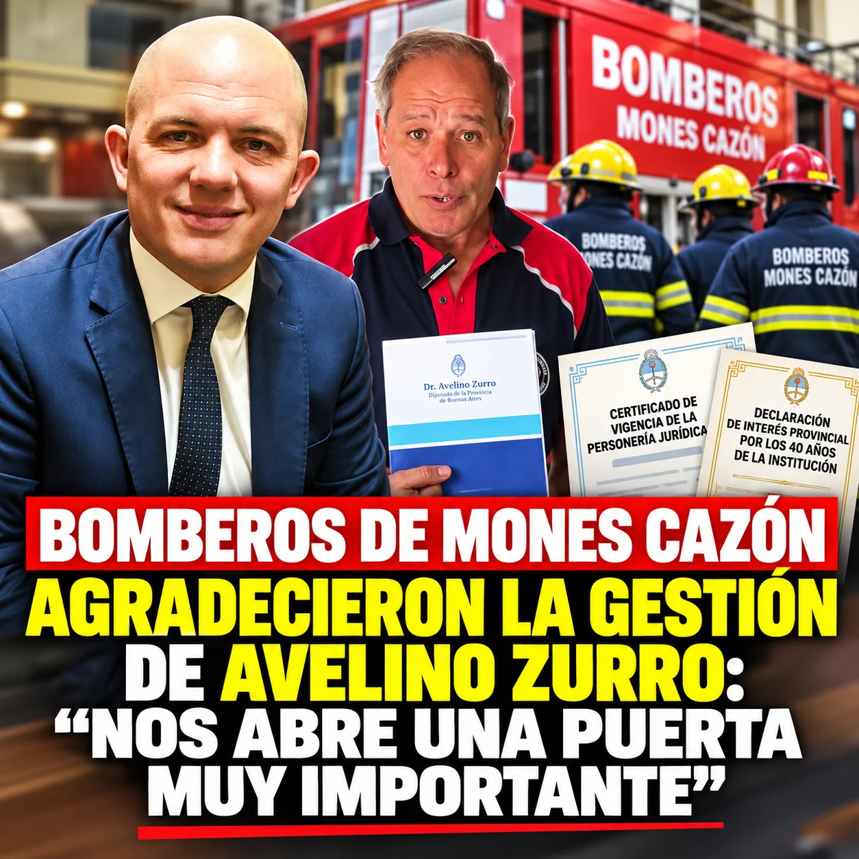 Bomberos de Mones Cazón agradecen la gestión