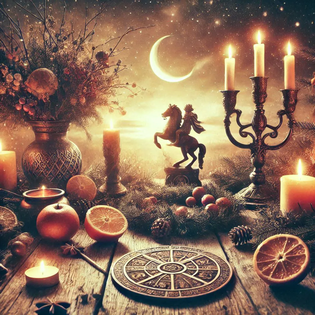 solsticio de invierno y la fiesta de Saturnalia, estilo foto de la época