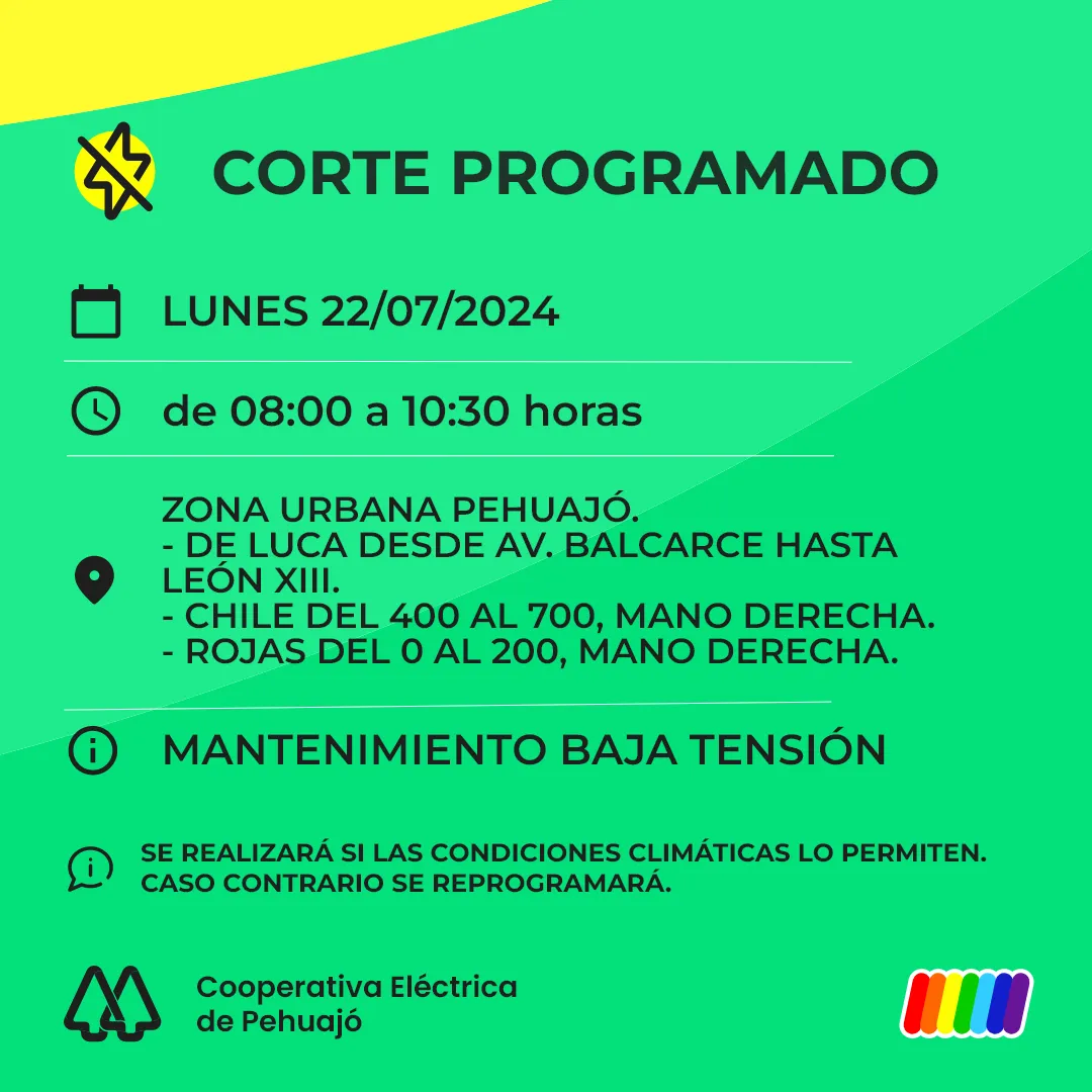 corte para el lunes