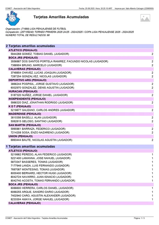 TARJETAS AMARILLAS ACUMLADAS - COPA LPF - 2025 - 2DA FECHA - 17-08-2025_page-0001