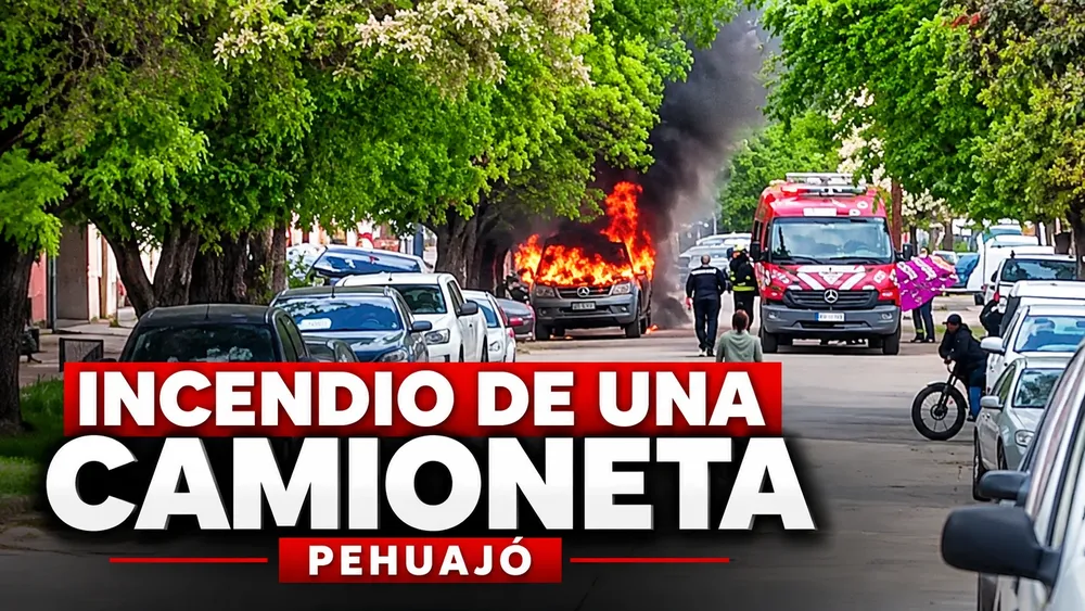 Incendio de camioneta en Pehuajó