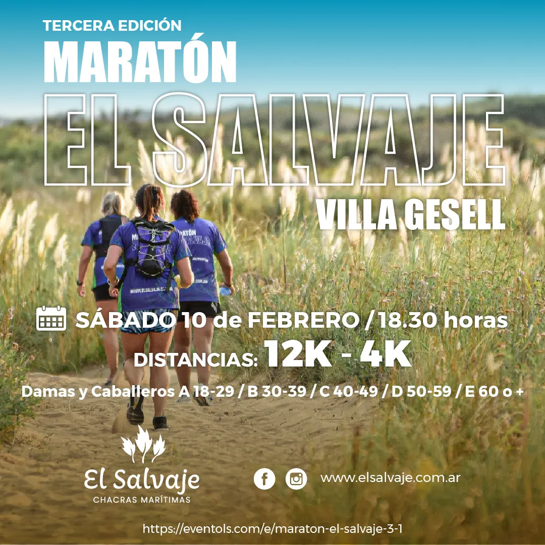 Flyer Maratón El Salvaje 2024