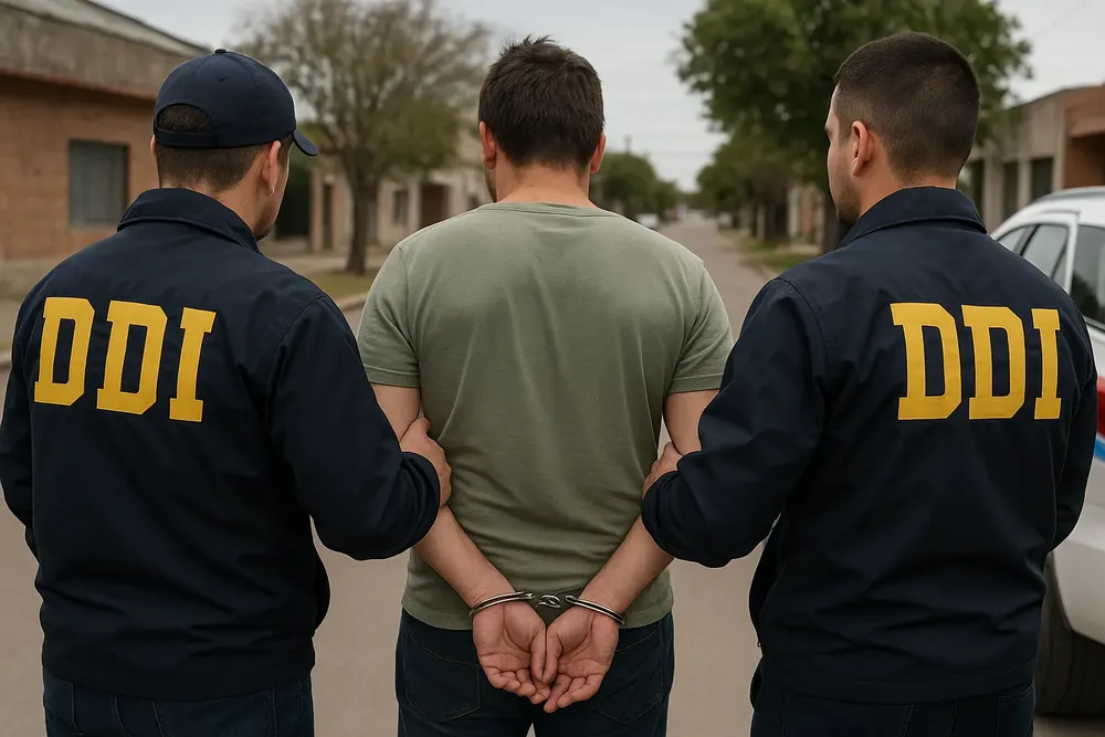 Detención en una calle residencial