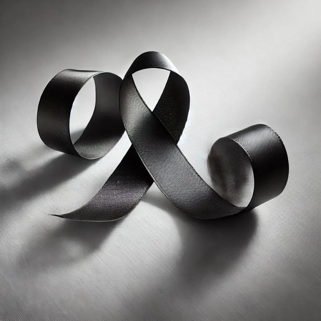 un lazo negro simple para necrológicas